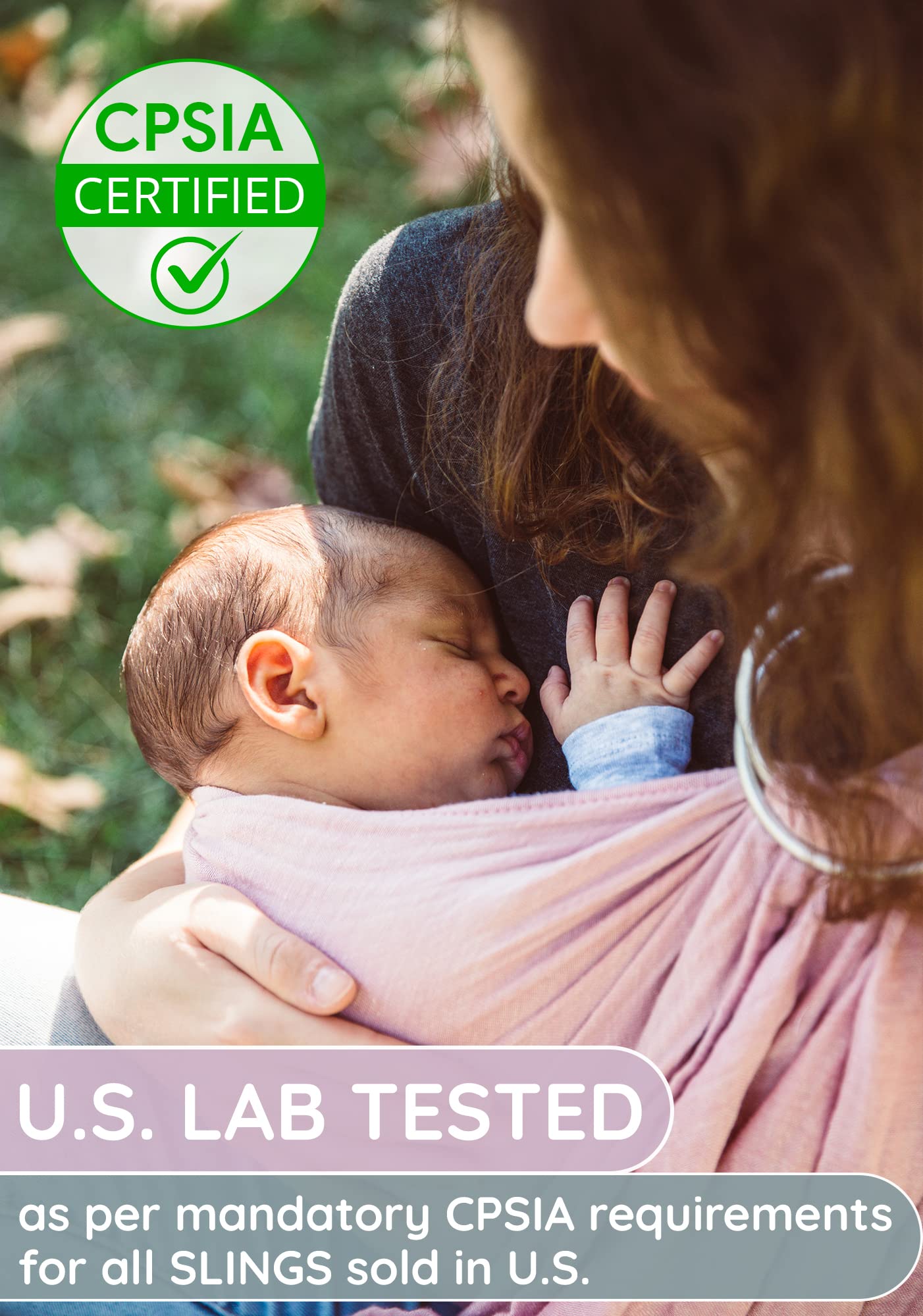 Ring Sling Baby Carrier - USA Lab Tested, 100% Natural Cotton Muslin, Breathable & Ergonomic Ring Sling Rose