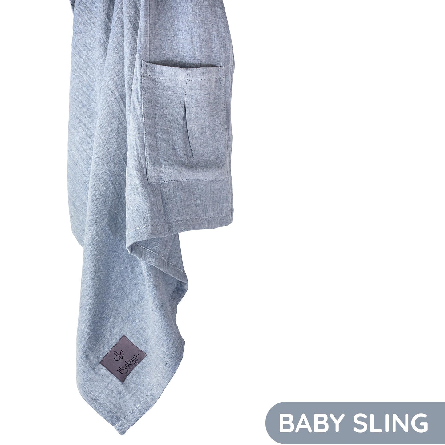 Ring Sling Baby Carrier - USA Lab Tested, 100% Natural Cotton Muslin, Breathable & Ergonomic Ring Sling Dark Blue