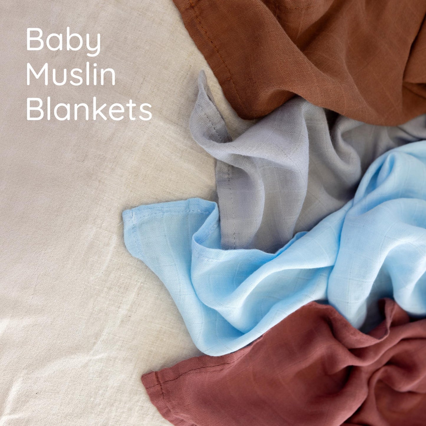 Swaddling Blankets for Newborn 4 Pack Extra Large 47x47 Inches Ultra Soft and Gentle Perfect as Muslin Baby Blankets Breathable Cotton Blend