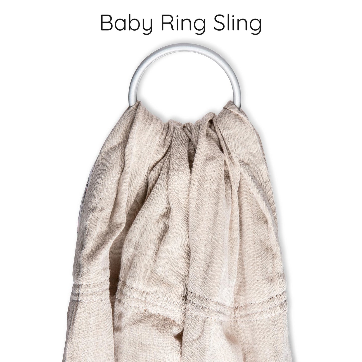 Sling Baby Carrier - USA Lab Tested, 100% Natural Cotton Muslin, Breathable & Ergonomic Ring Sling Beige Ring