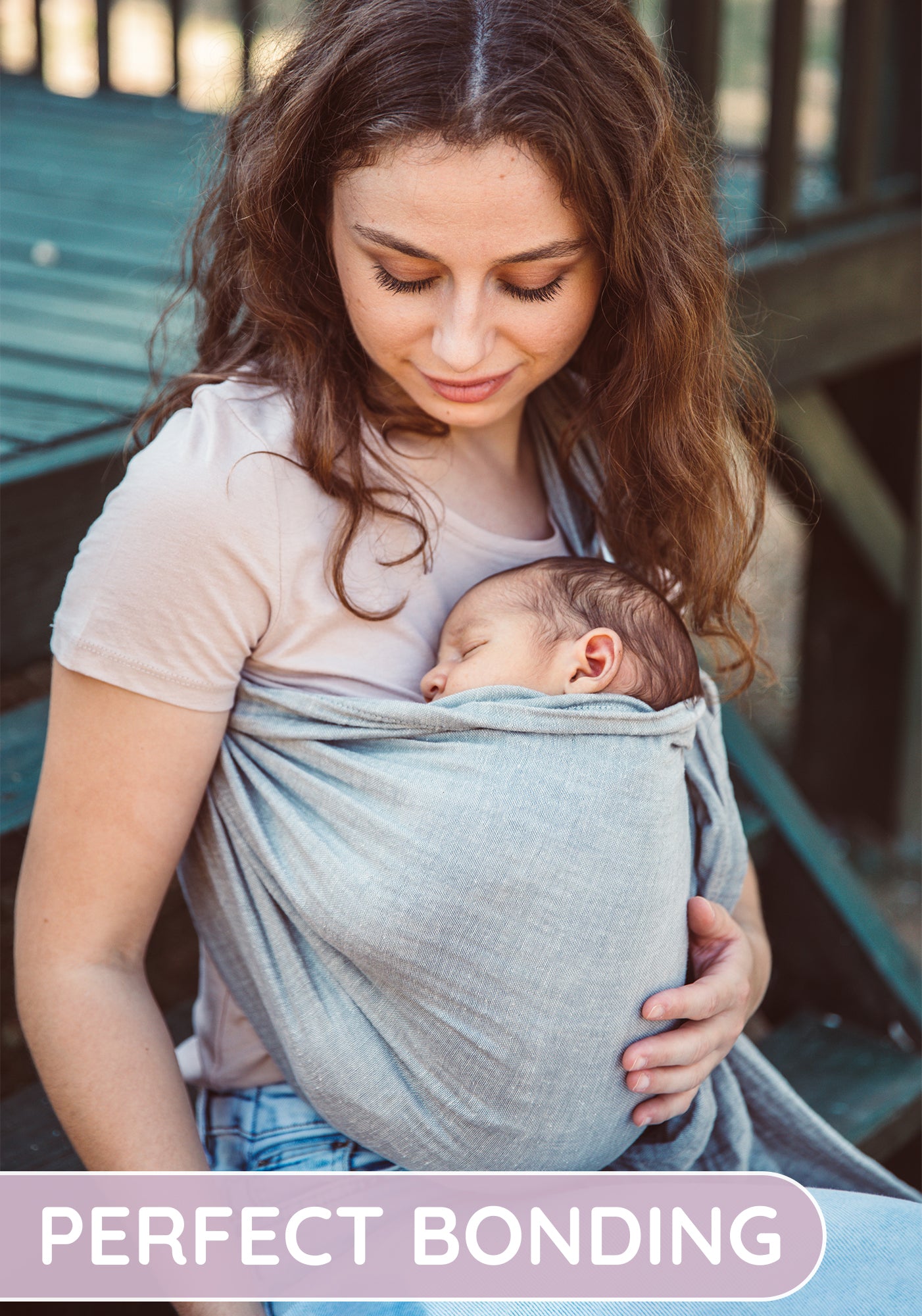 Grey Baby Sling and Ring Sling 100% Cotton Muslin baby Carrier Suitable from Newborn to Toddler