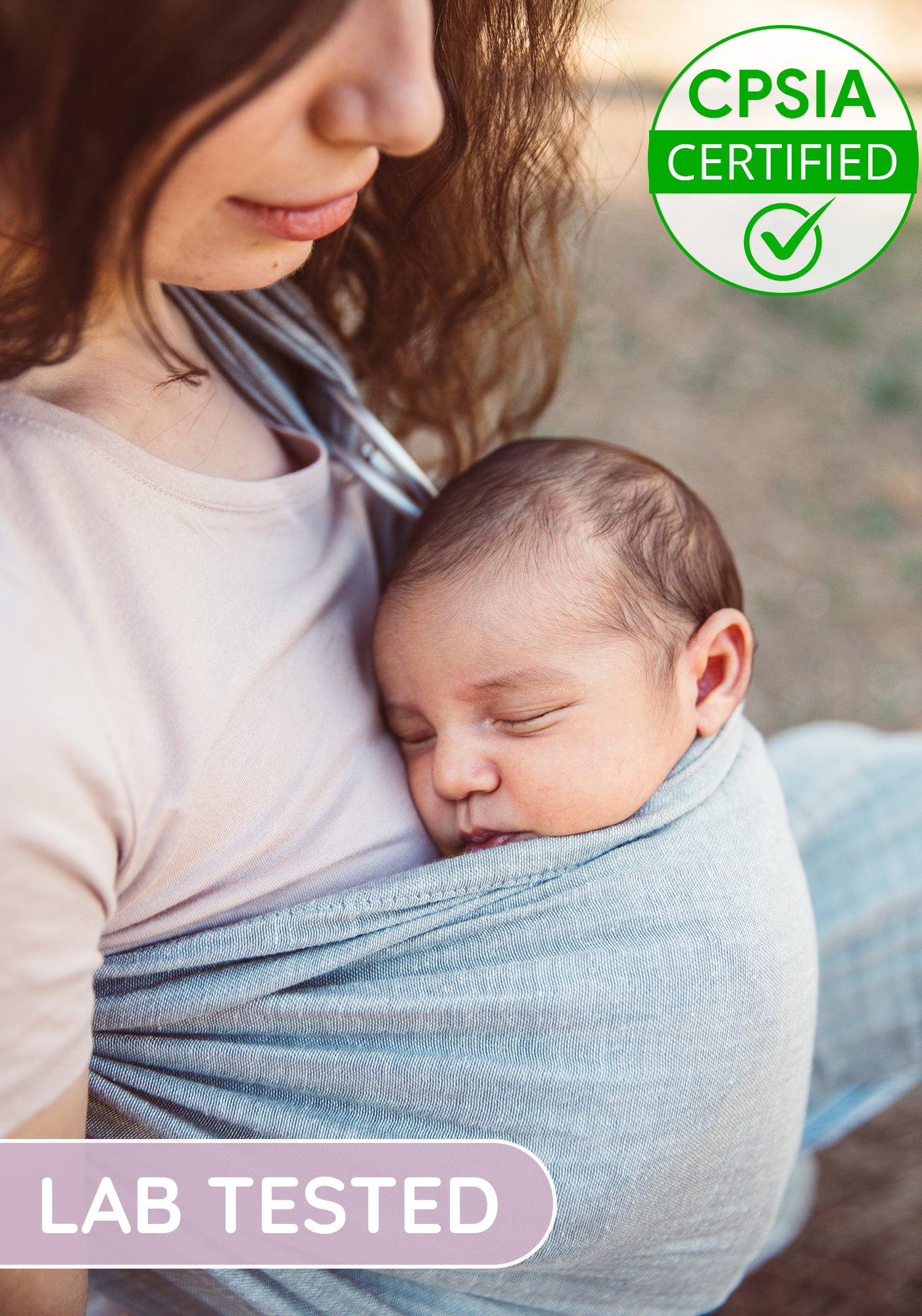 Grey Baby Sling and Ring Sling 100% Cotton Muslin baby Carrier Suitable from Newborn to Toddler