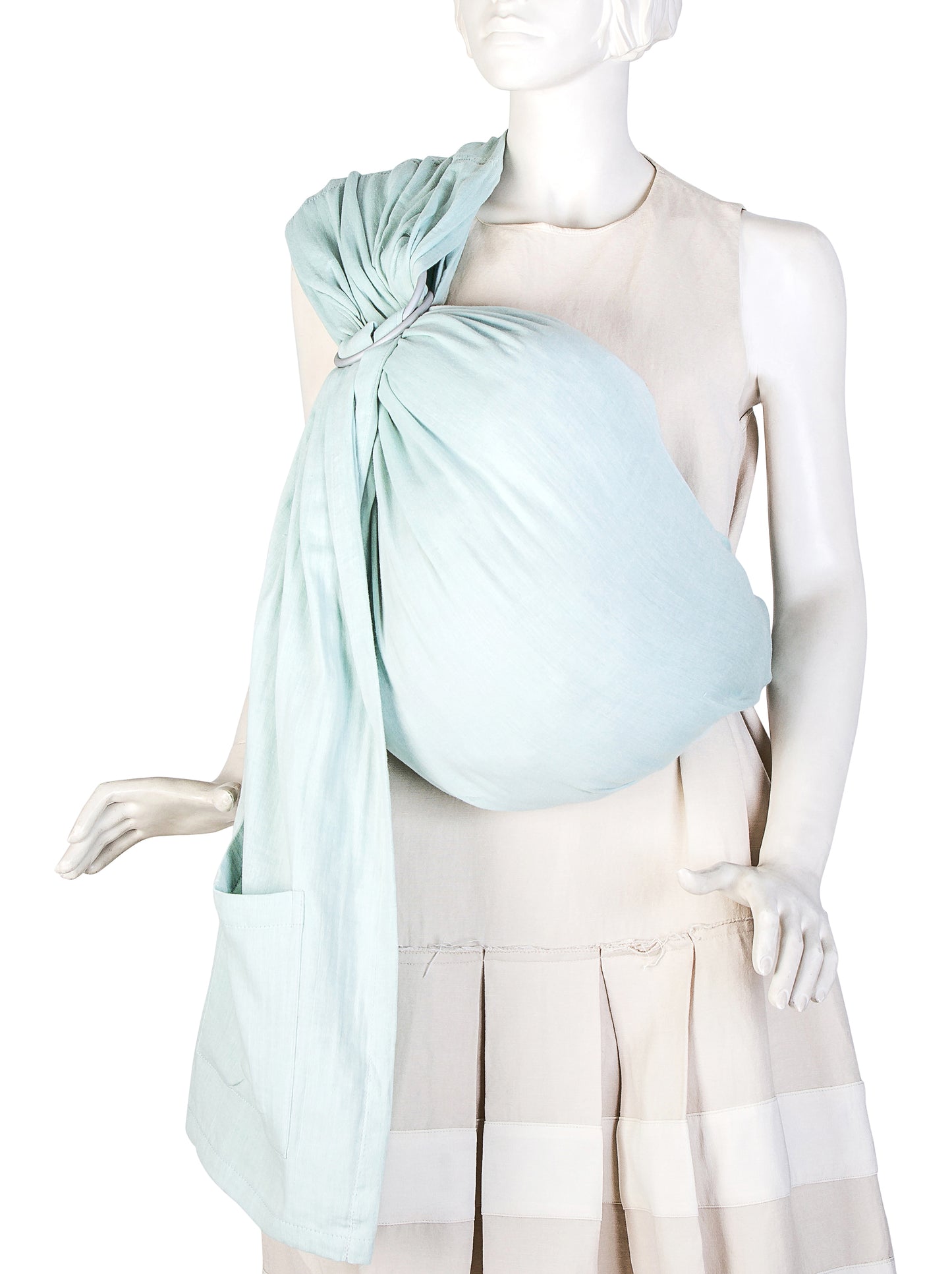 Light Green Baby Sling and Ring Sling 100% Cotton Muslin baby Carrier Suitable from Newborn to Toddler