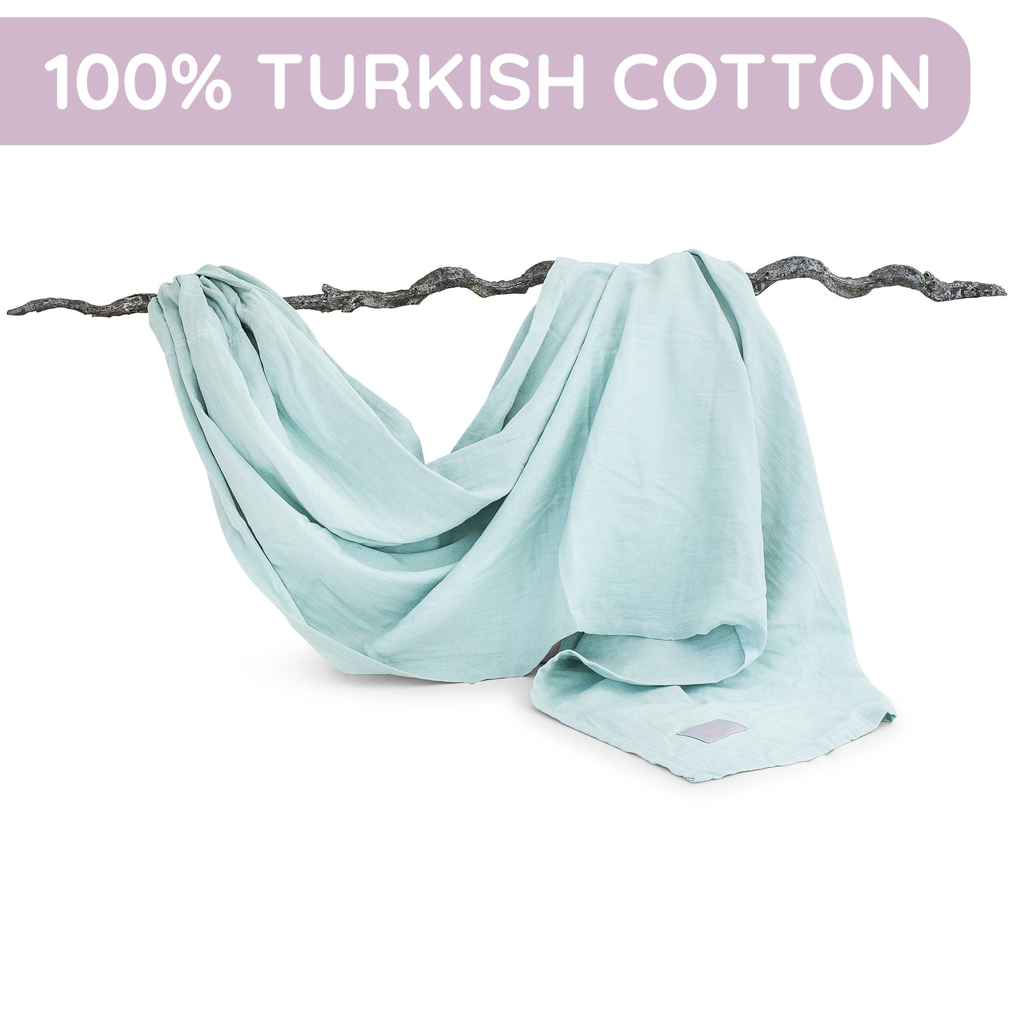 Ring Sling Baby Carrier - USA Lab Tested, 100% Natural Cotton Muslin, Breathable & Ergonomic Ring Sling Light Green