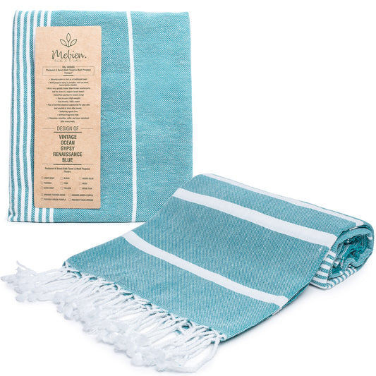 Teal Turkish Beach Towels (35”x67”)  Lightweight, Quick drying and Sand Free Can be Used as Beach Blanket 100% Cotton