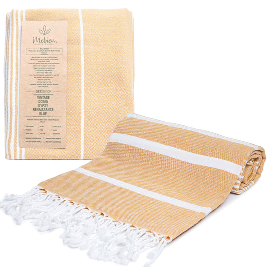 Orange Turkish Beach Towels (35”x67”)  Lightweight, Quick drying and Sand Free Can be Used as Beach Blanket 100% Cotton
