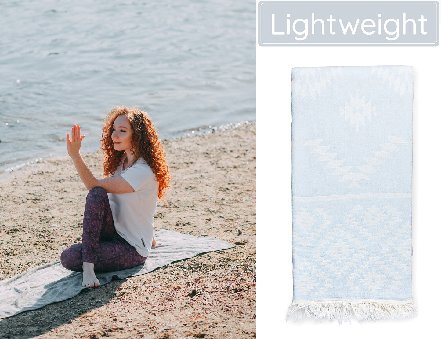 Aqua Color Turkish Beach Towels (35”x67”) Lightweight, Quick drying and Sand Free Can be Used as Beach Blanket 100% Cotton Vintage Design