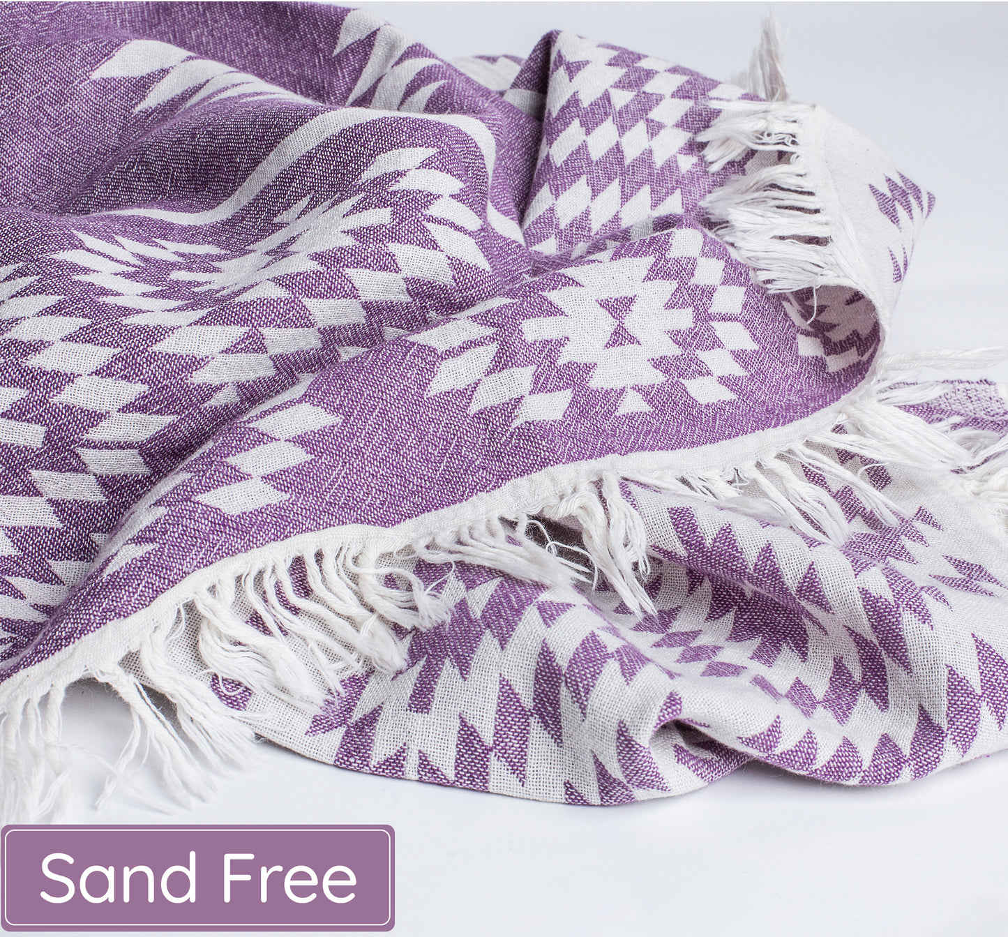 Purple Turkish Beach Towel (35”x67”) Lightweight, Quick drying and Sand Free Can be Used as Beach Blanket 100% Cotton Vintage Design