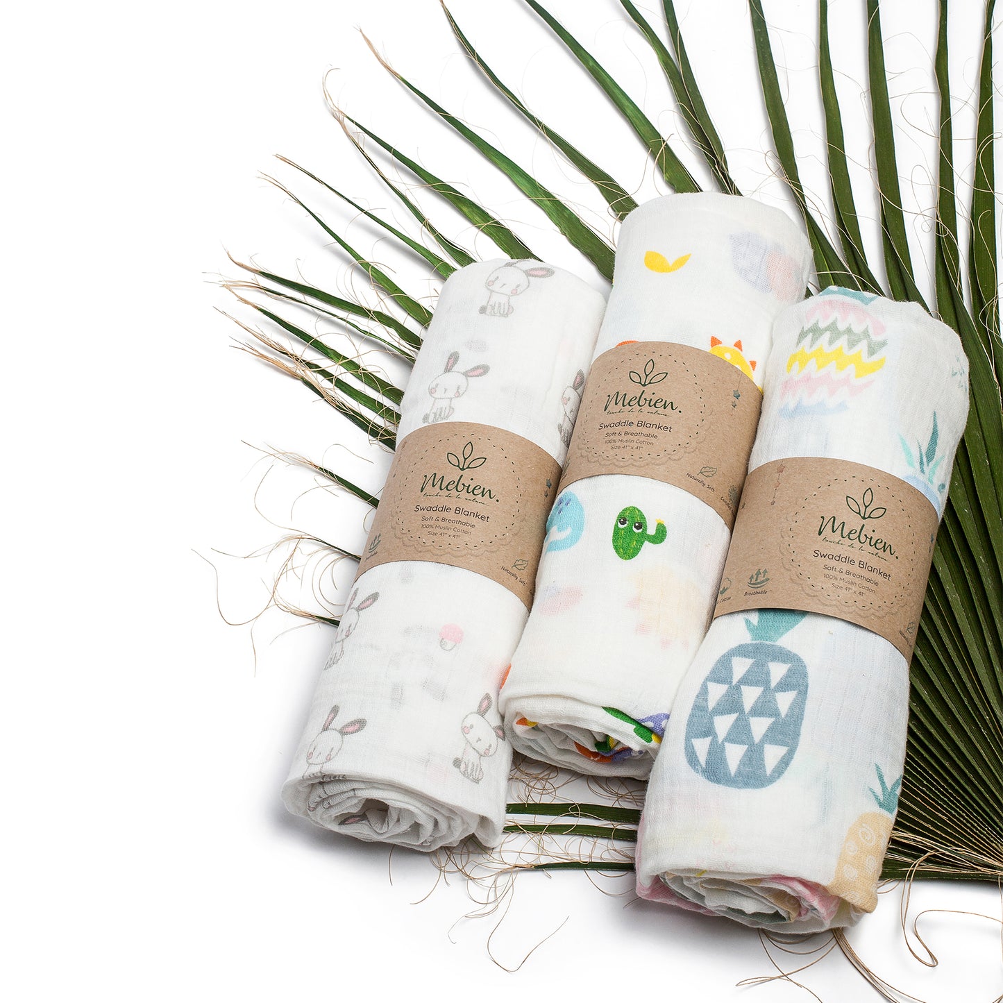 Baby Swaddle Blanket Neutral Muslin Swaddle Blankets Ultra Soft Silky Baby Blankets Unisex Pure 100% Cotton Baby Receiving Blankets and Baby Boy Blankets and Baby Girl Blanket 41” x 41” Set of 3