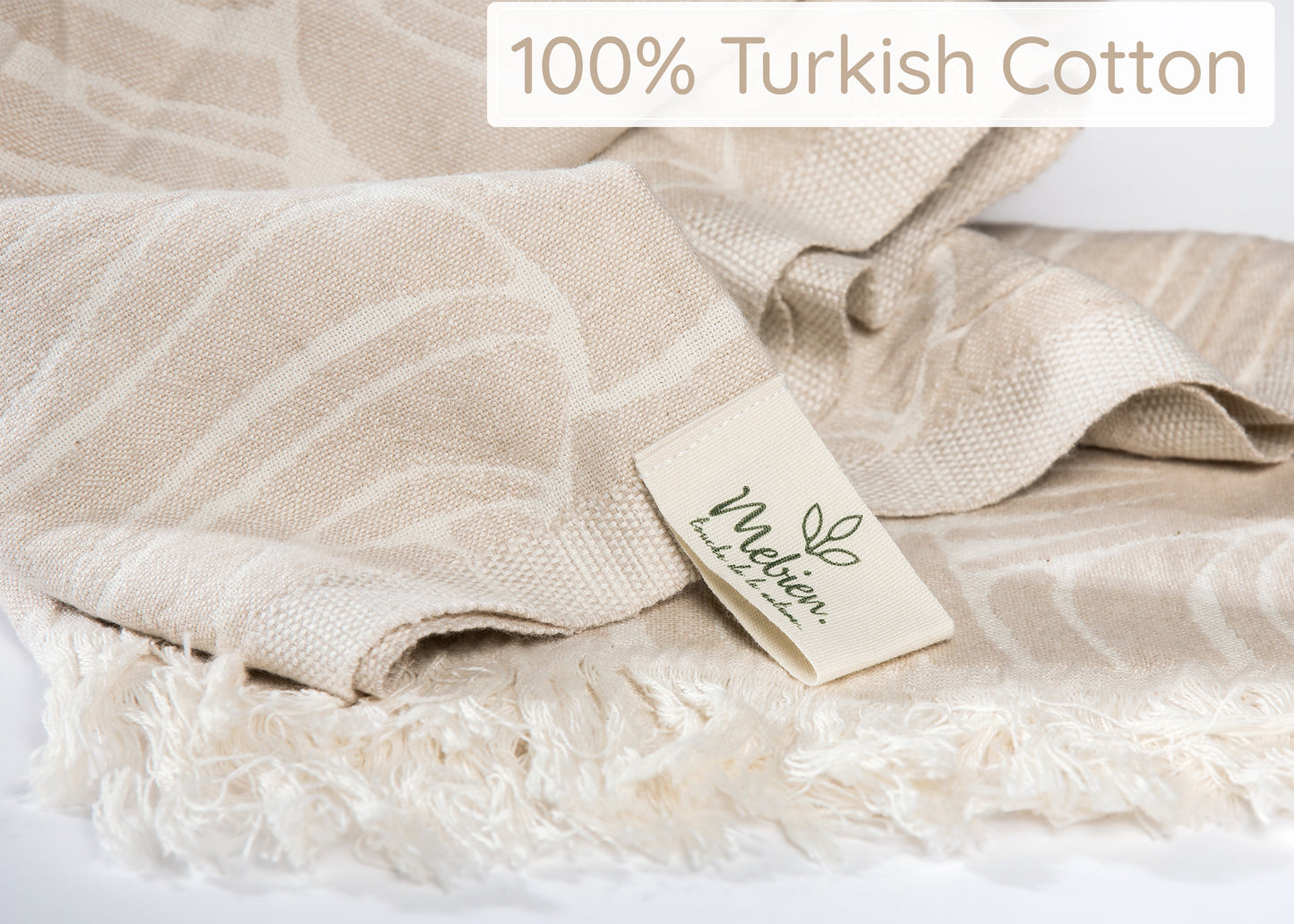 Beige Fish Turkish Beach Towel (35”x67”)  Lightweight, Quick drying and Sand Free Can be Used as Beach Blanket 100% Cotton