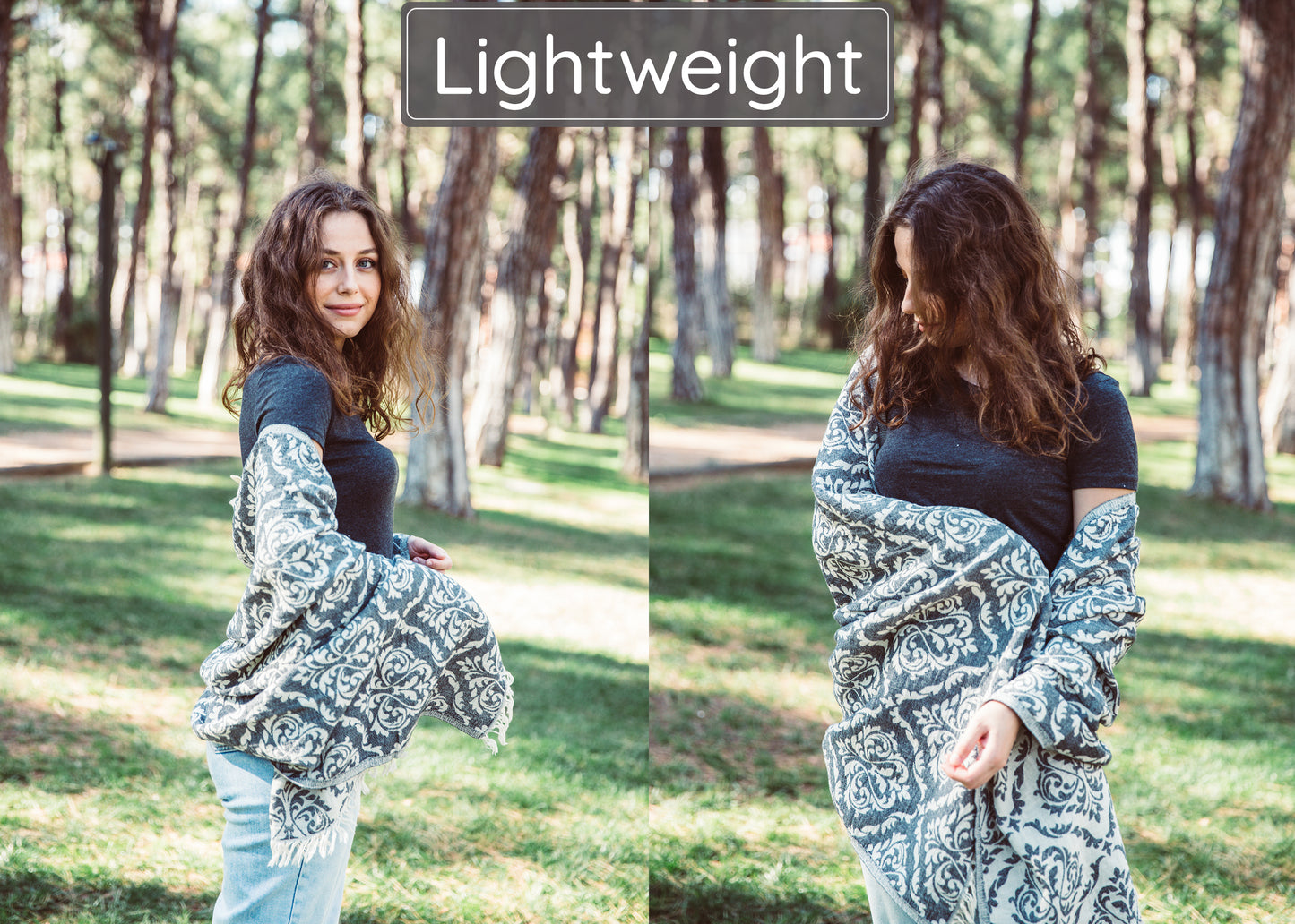 Black Turkish Beach Towel (35”x67”) Lightweight, Quick drying and Sand Free Can be Used as Beach Blanket 100% Cotton Renaissance Design