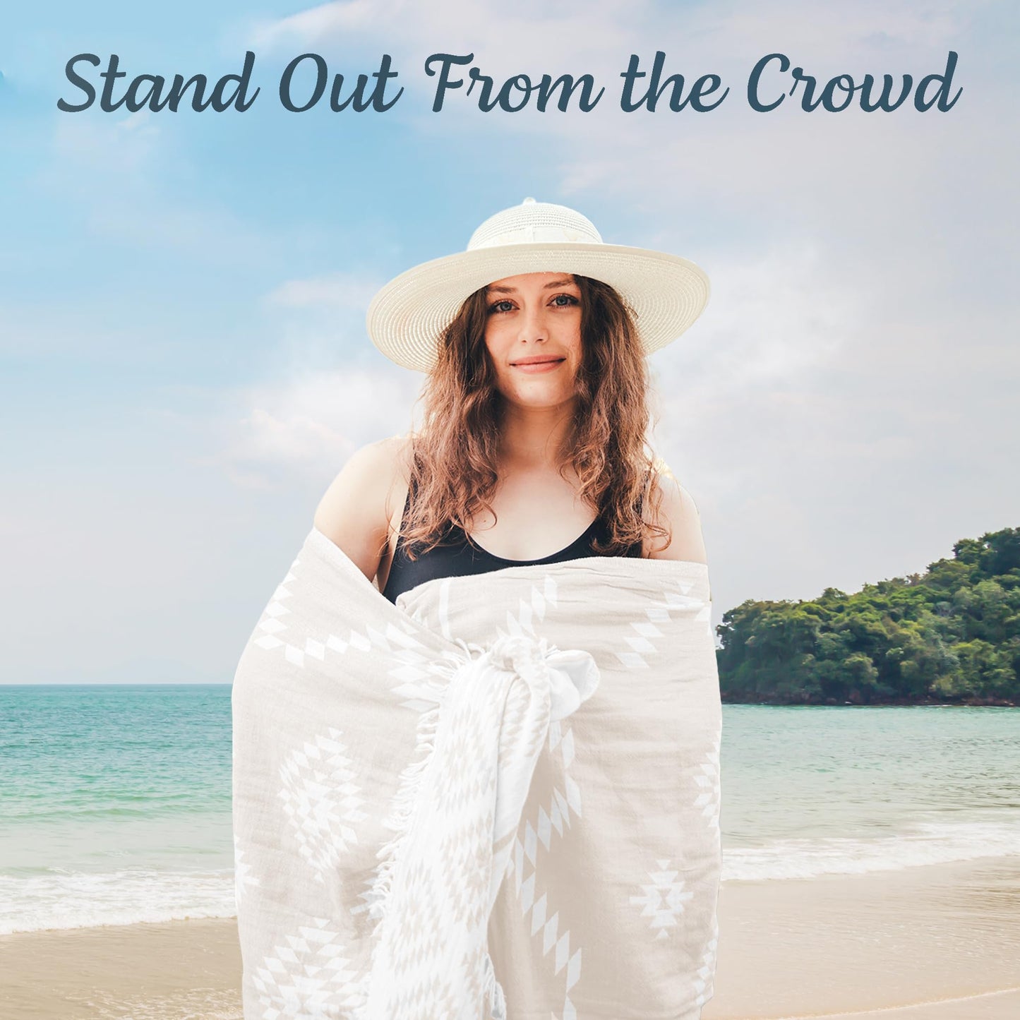 Premium Turkish Beach Towel – 100% Natural Cotton, Quick Dry, Sand Free, Oversized Beach Towel 35”x67” – Ideal for Travel, Pool, and Beach Blanket – Beige Sand Color