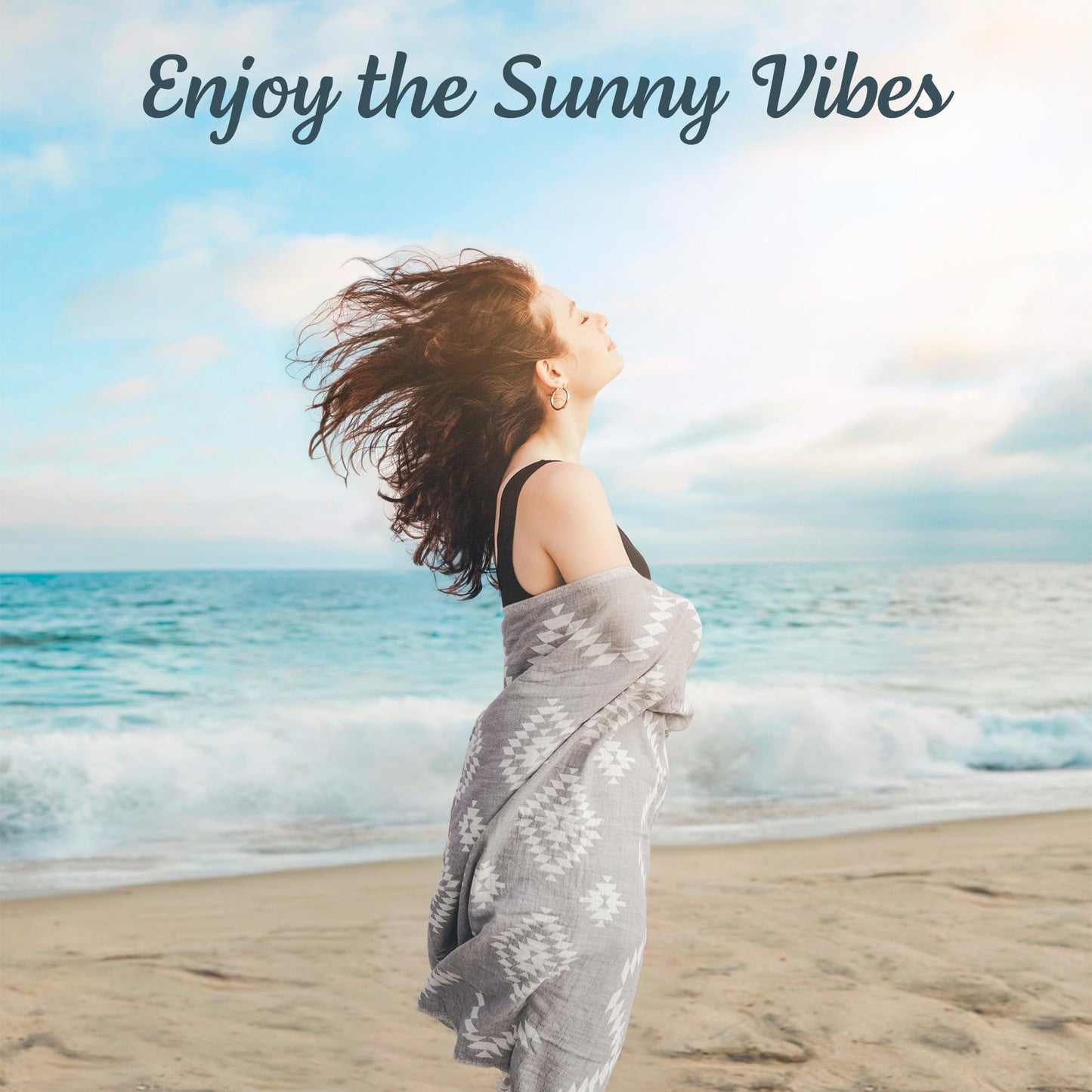 Premium Turkish Beach Towel – 35"x67" Lightweight Quick Dry Towel – 100% Cotton Sand-Free Turkish Towels – Vintage Dark Grey