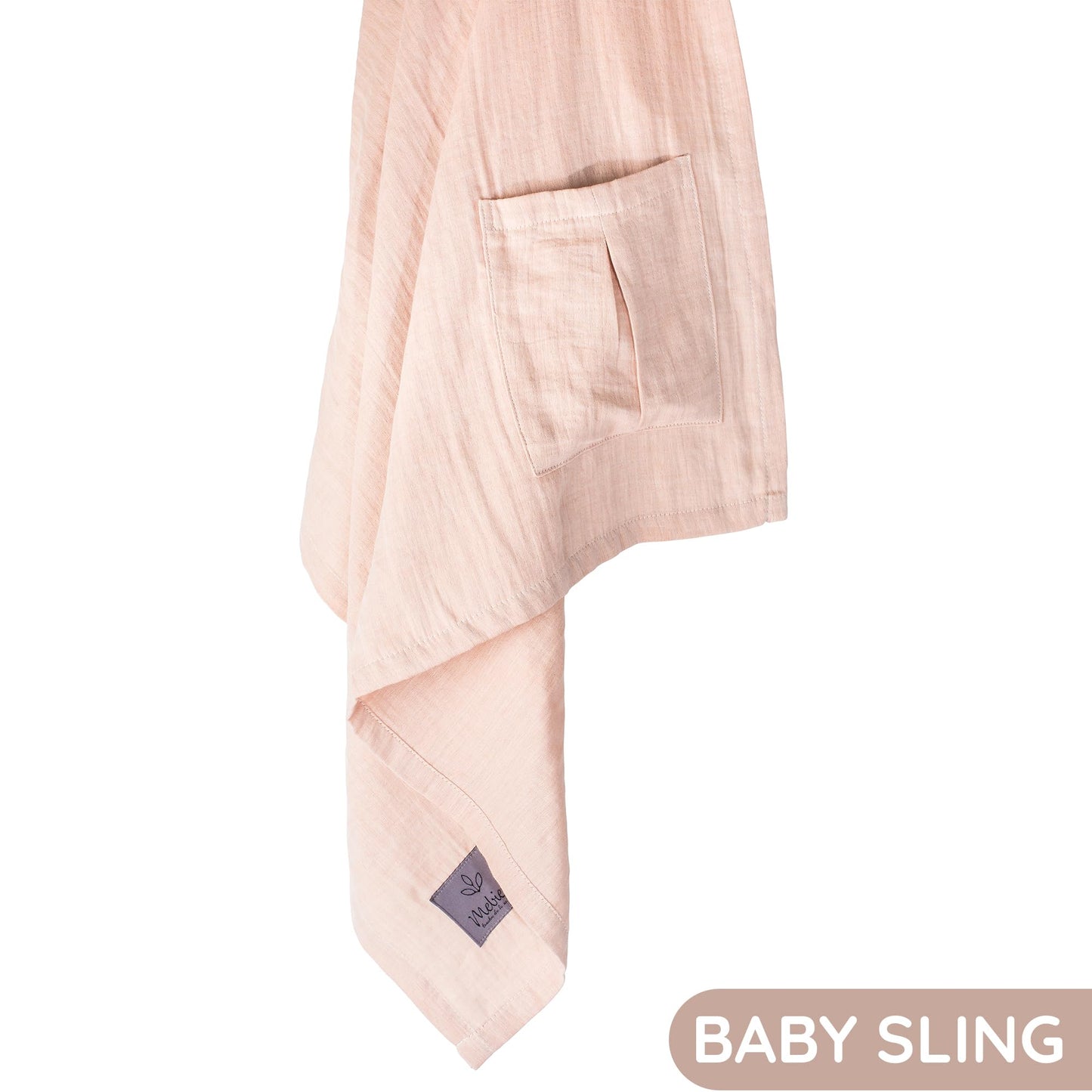 Ring Sling Baby Carrier - USA Lab Tested, 100% Natural Cotton Muslin, Breathable & Ergonomic Ring Sling Sunset Rose