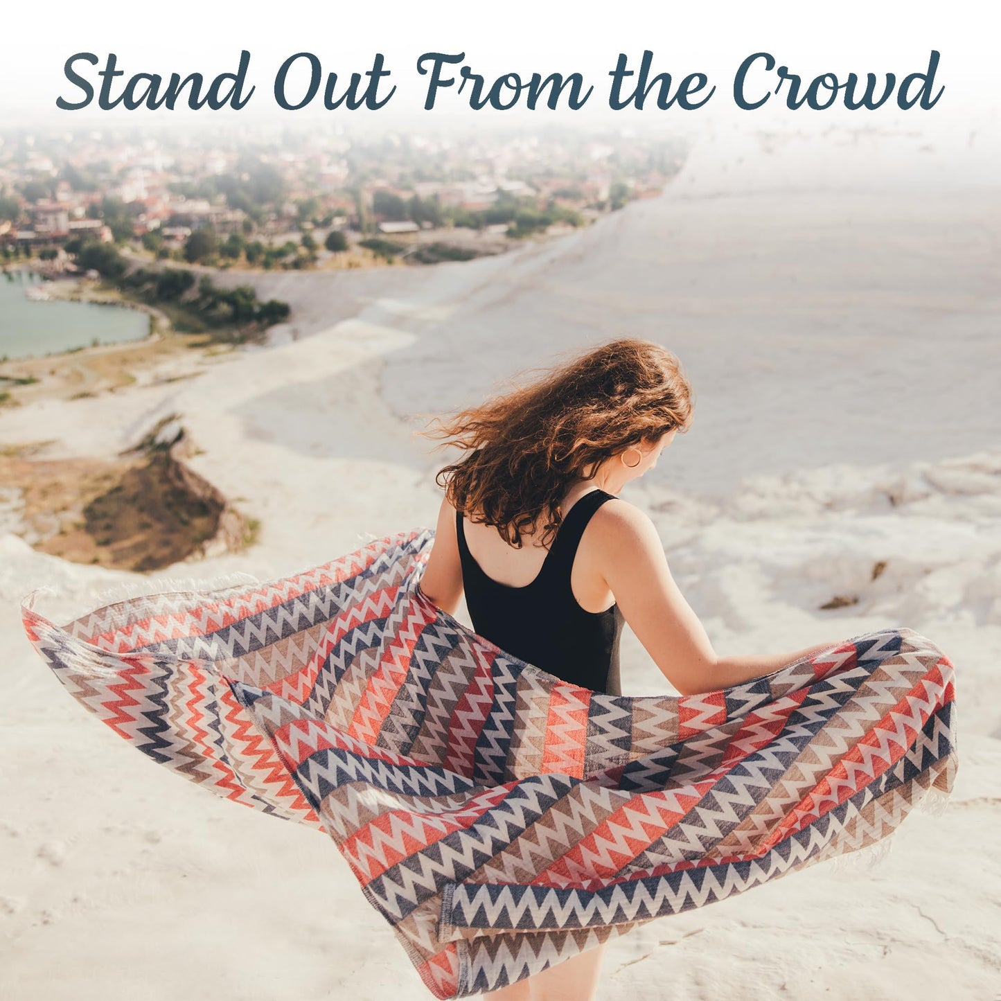 Turkish Beach Towel 35”x67” – 100% Cotton, Quick Dry, Lightweight Oversized Beach Towel for Pool & Travel – Zig Zag Navy Red Color