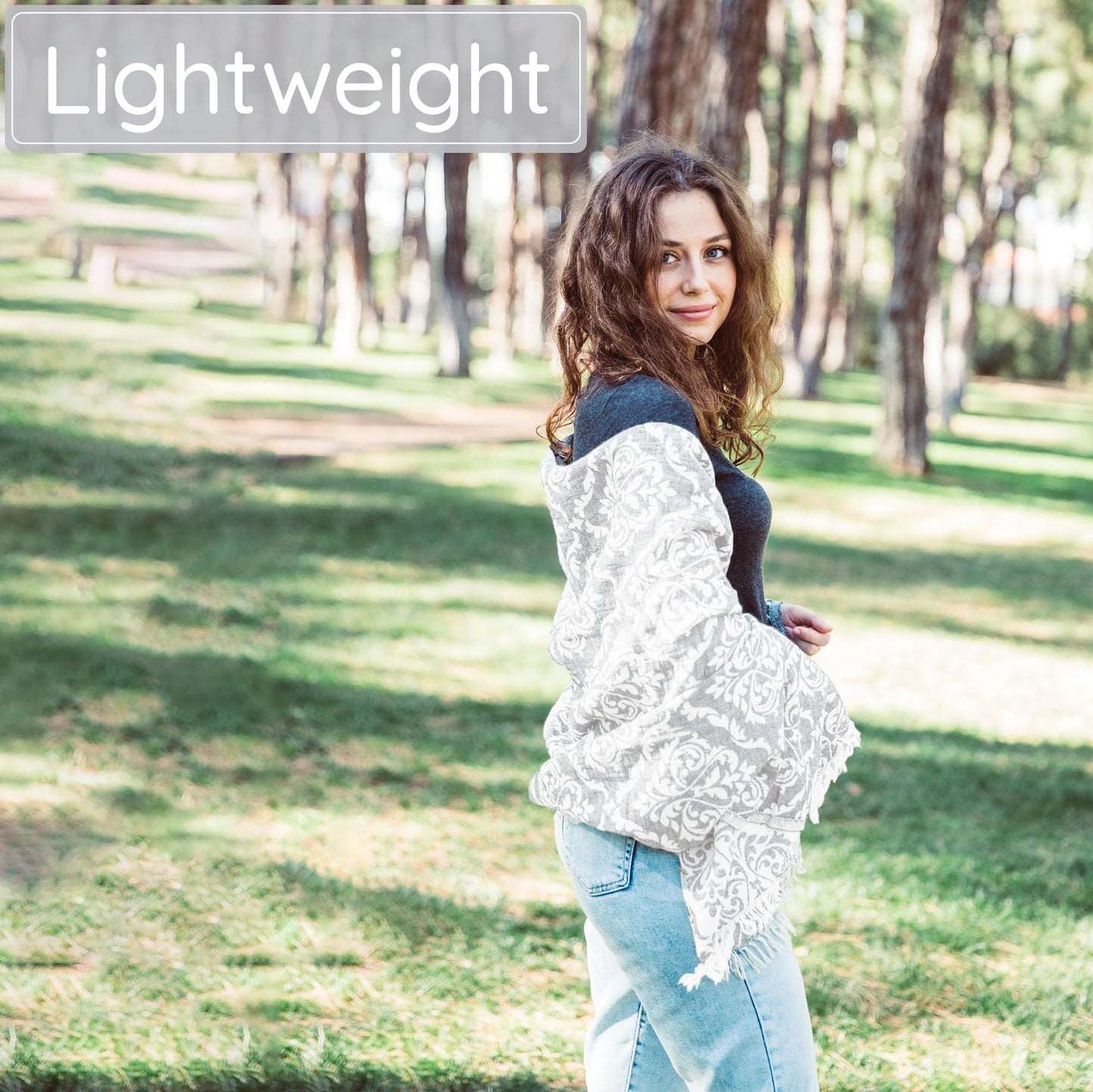 Premium Turkish Beach Towel (35”x 67”) – Lightweight, Quick Dry Beach Towel, Sand-Free, 100% Cotton – Ren Grey Color