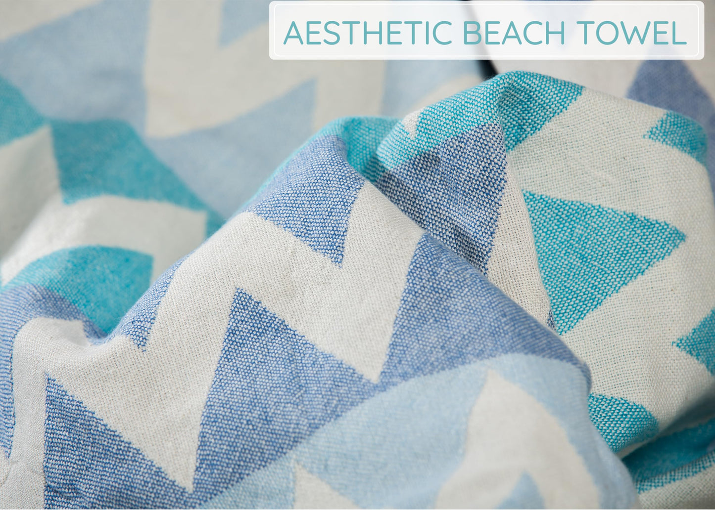 Premium Turkish Beach Towel – 100% Cotton, Quick Dry, Sand Free, Oversized Beach Towel 35”x 67” – Ideal for Travel, Pool, and Beach,  – Zig Zag Blue