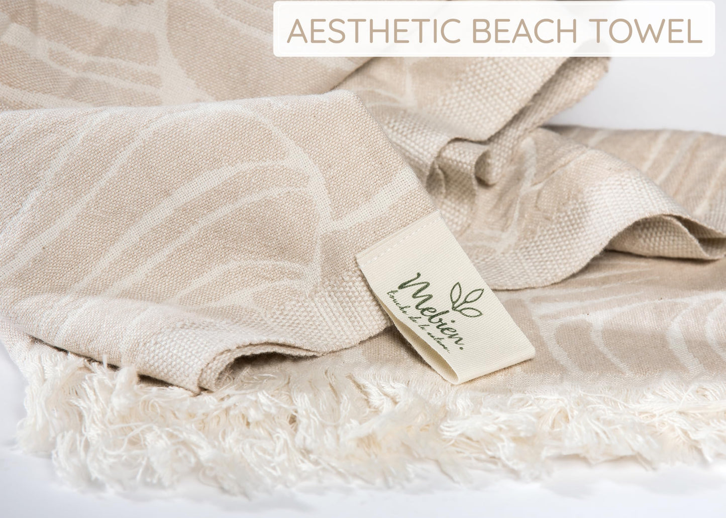 Beige Fish Turkish Beach Towel (35”x67”)  Lightweight, Quick drying and Sand Free Can be Used as Beach Blanket 100% Cotton