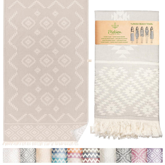 Premium 100% Cotton Turkish Towel – Vintage Light Grey, 35”x 67” – Quick Dry Beach Towel, Sand-Free, Lightweight – Ideal for Pool, Travel, and Everyday Use - Beach Accessories Must Haves