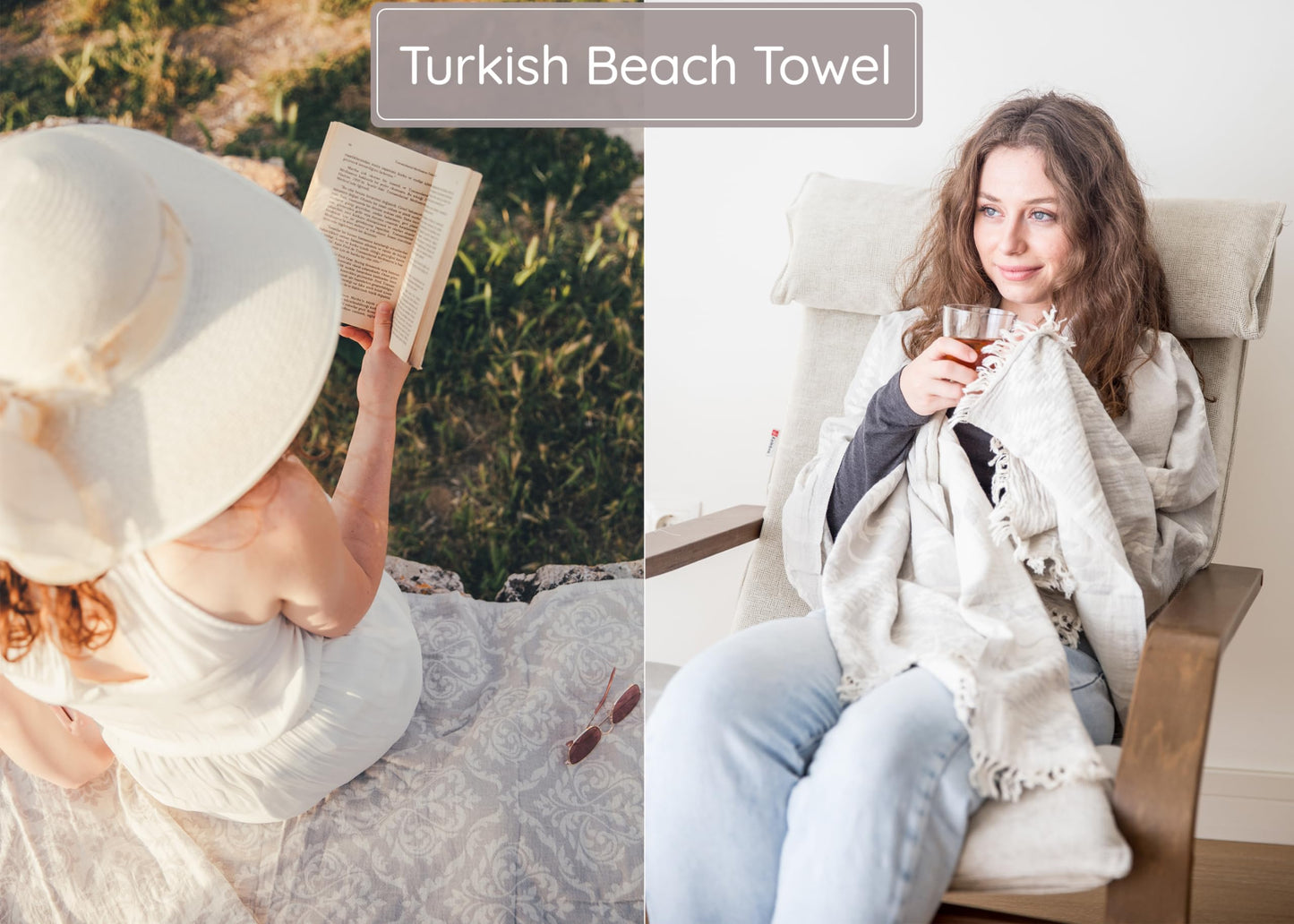 Premium 100% Cotton Turkish Towel – Vintage Light Grey, 35”x 67” – Quick Dry Beach Towel, Sand-Free, Lightweight – Ideal for Pool, Travel, and Everyday Use - Beach Accessories Must Haves