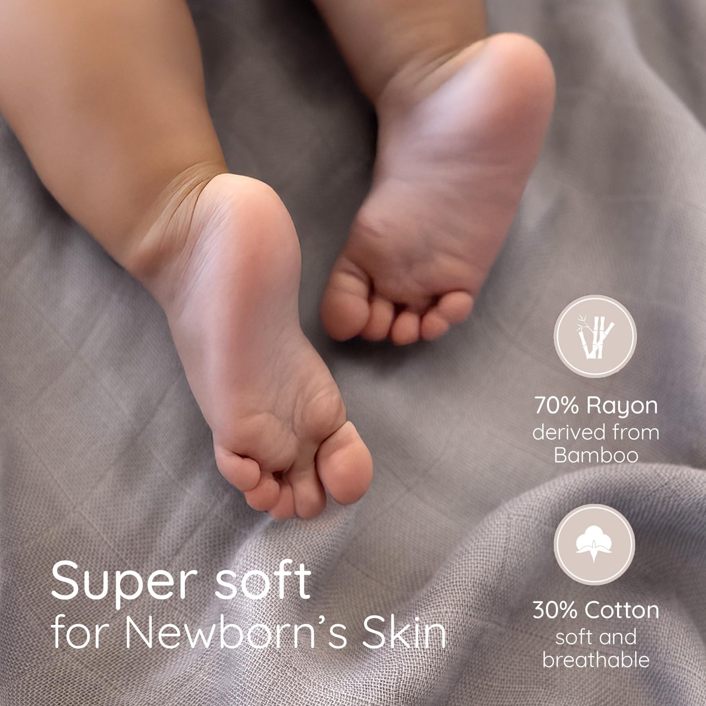 Swaddling Blankets for Newborn 4 Pack Extra Large 47x47 Inches Ultra Soft and Gentle Perfect as Muslin Baby Blankets Breathable Cotton Blend