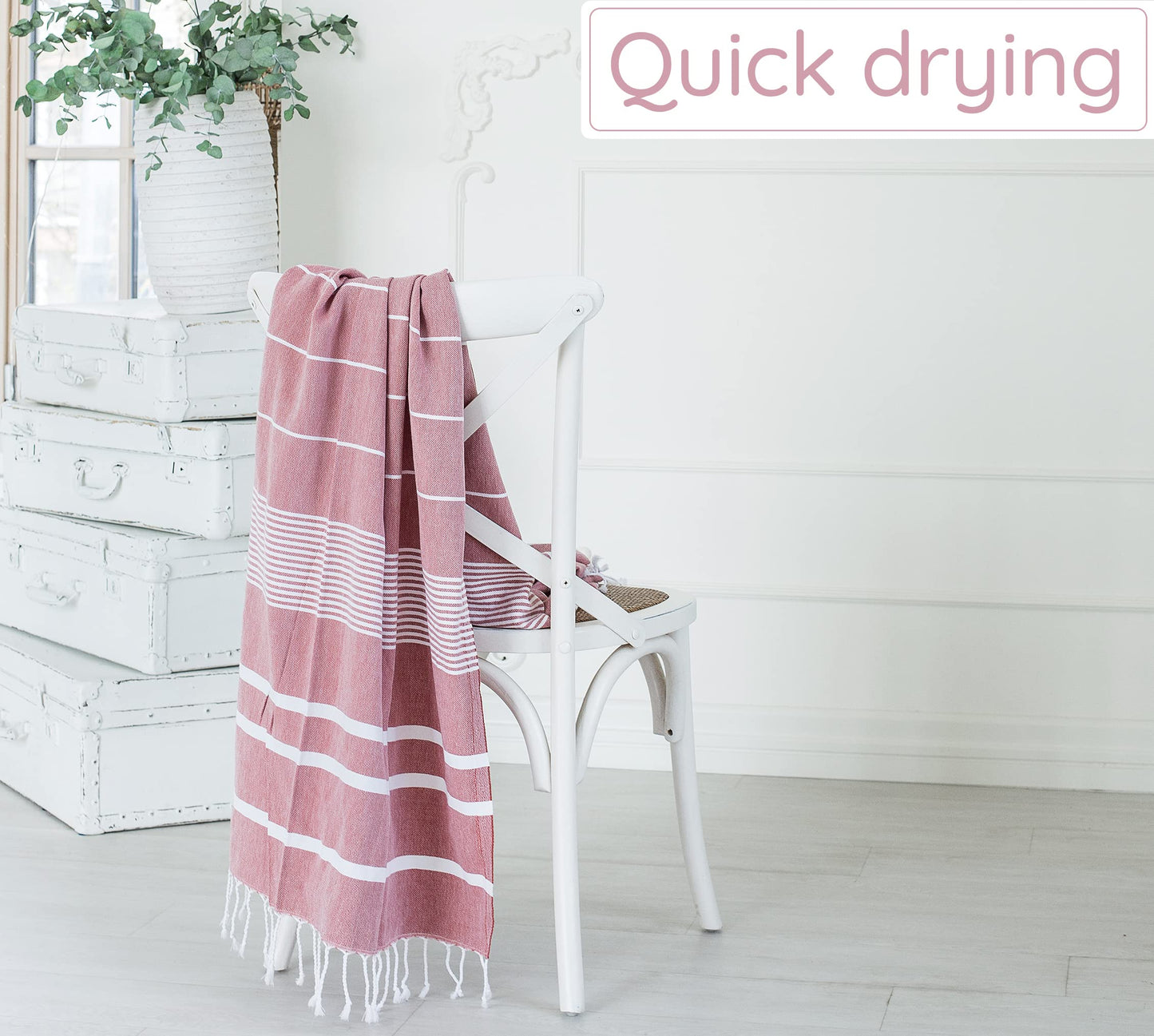 Premium Turkish Beach Towel – 100% Cotton, Quick Dry, Sand Free, Oversized Beach Towel 35”x 67” – Ideal for Travel, Pool, and Beach Towels – Burgundy