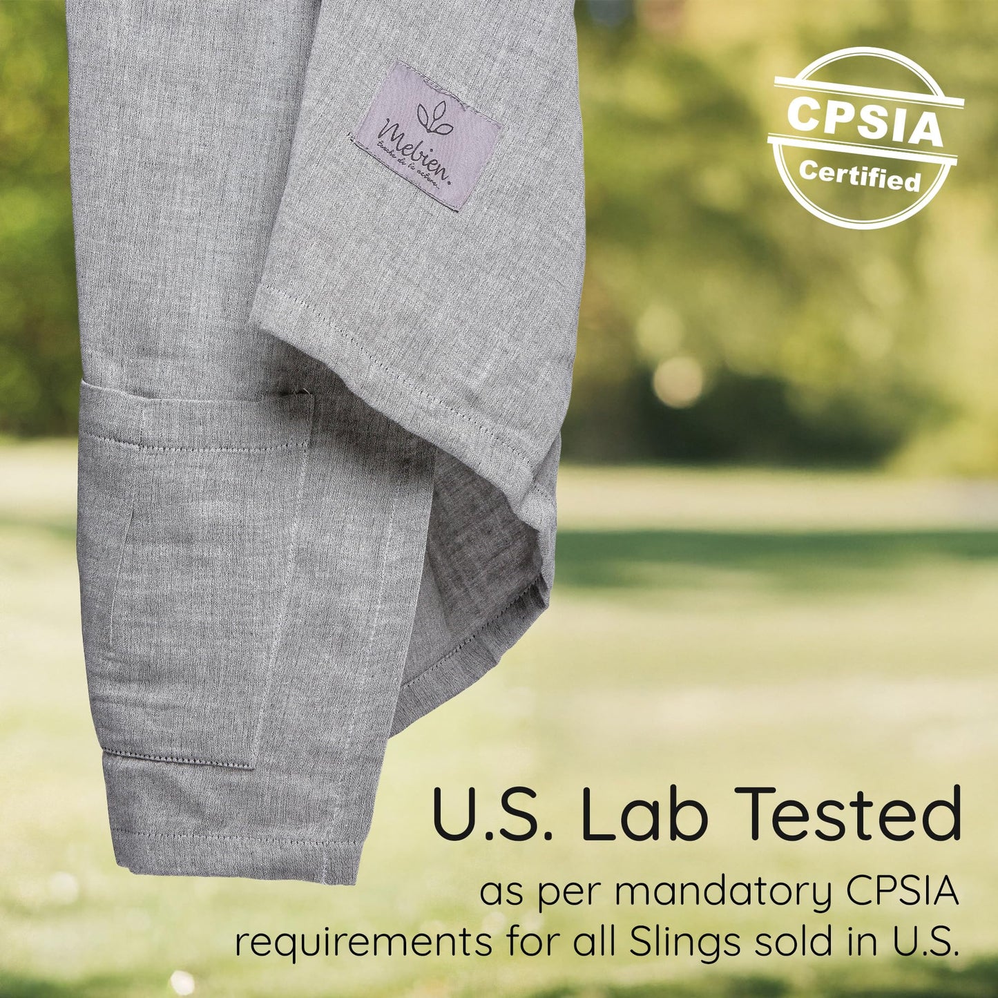 Ring Sling Baby Carrier - USA lab tested, 100% Natural Cotton Muslin, Breathable & Ergonomic Ring Sling Dark Grey