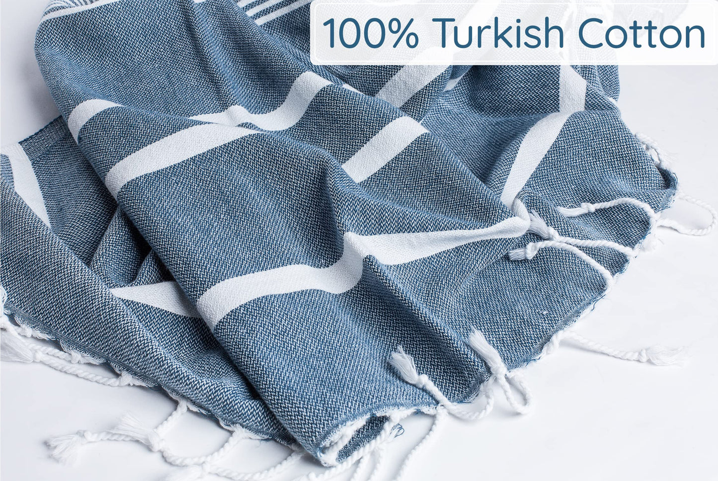 Premium Turkish Beach Towel – 100% Cotton, Sand Free, Oversized, Quick Dry Beach Towel 35”x67” – Ideal for Travel, Pool – Navy