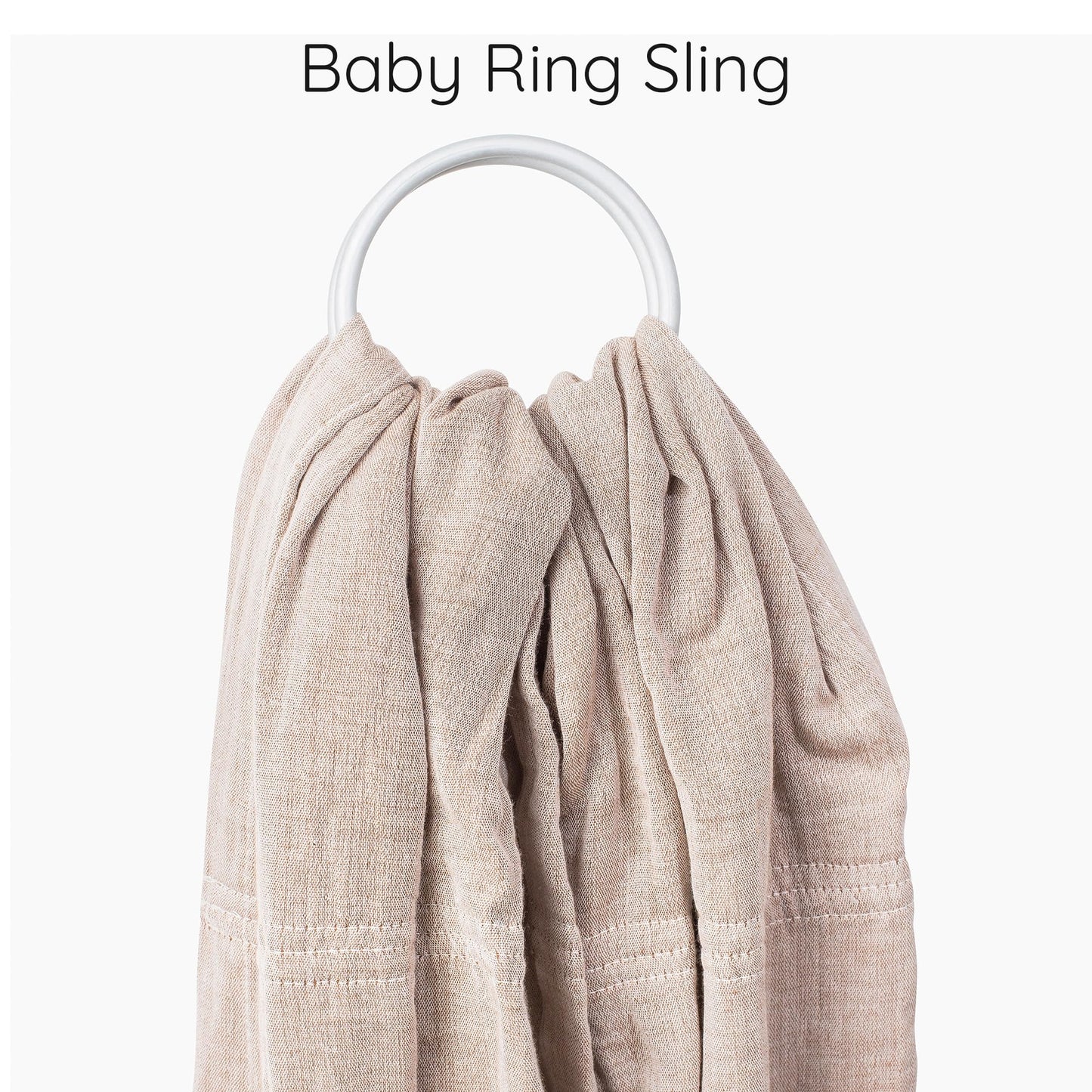 Ring Sling Baby Carrier - USA Lab Tested, 100% Natural Cotton Muslin, Breathable & Ergonomic Ring Sling Sand