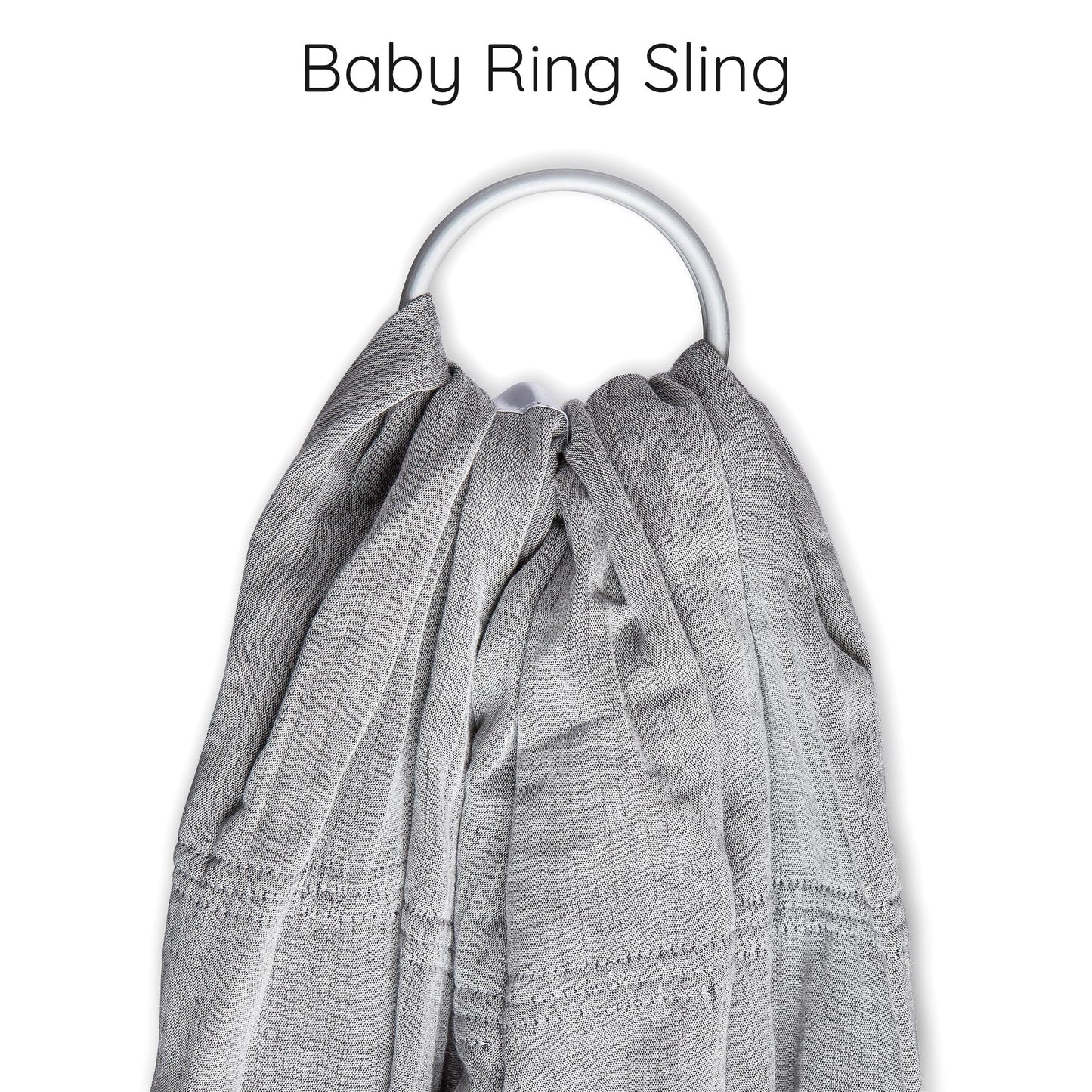 Ring Sling Baby Carrier - USA lab tested, 100% Natural Cotton Muslin, Breathable & Ergonomic Ring Sling Dark Grey