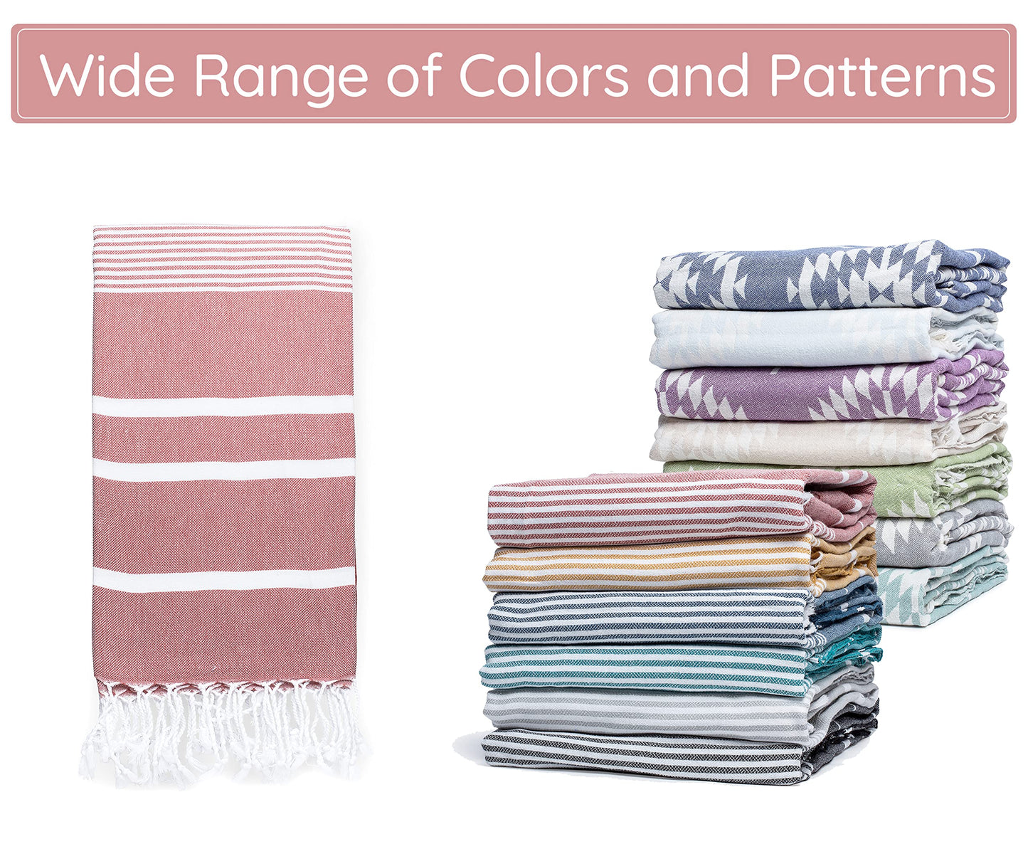 Premium Turkish Beach Towel – 100% Cotton, Quick Dry, Sand Free, Oversized Beach Towel 35”x 67” – Ideal for Travel, Pool, and Beach Towels – Burgundy