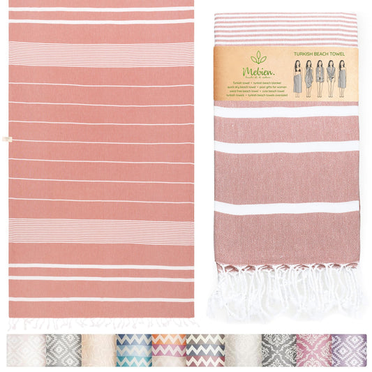 Premium Turkish Beach Towel – 100% Cotton, Quick Dry, Sand Free, Oversized Beach Towel 35”x 67” – Ideal for Travel, Pool, and Beach Towels – Burgundy