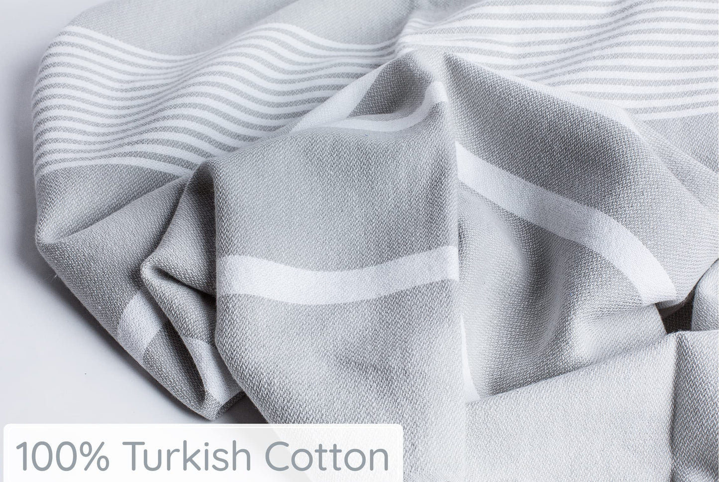 Premium Turkish Beach Towel – 100% Cotton, Quick Dry, Sand Free, Oversized Beach Towels 35”x 67” – Ideal for Travel and Pool Towels – Silver Grey