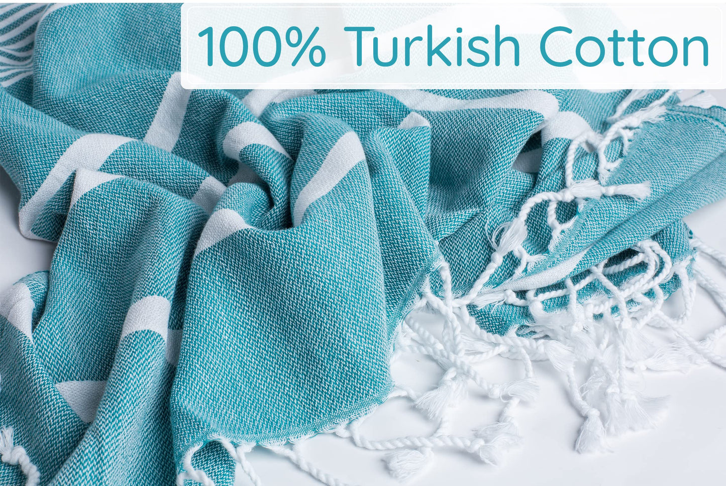 Premium Turkish Beach Towel (35”x 67”) – Lightweight, Quick Dry Beach Towel, Sand-Free, 100% Cotton – Teal