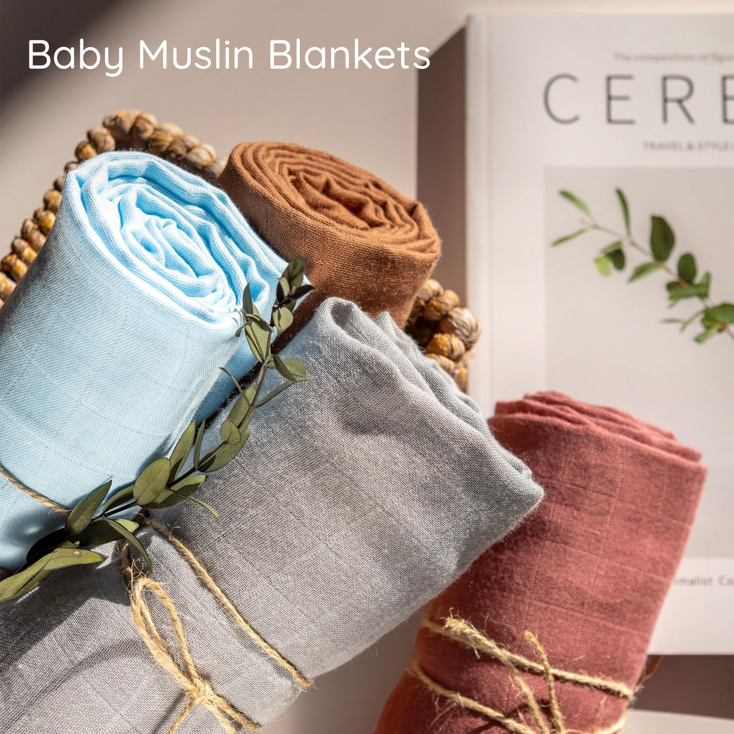 Swaddling Blankets for Newborn 4 Pack Extra Large 47x47 Inches Ultra Soft and Gentle Perfect as Muslin Baby Blankets Breathable Cotton Blend