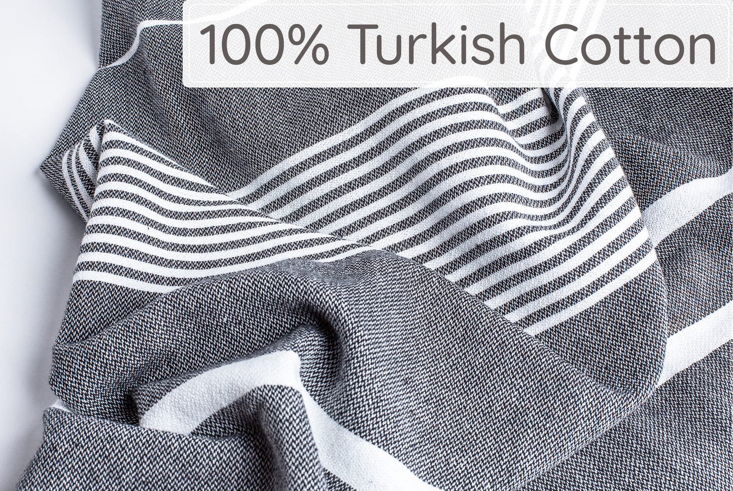 Premium Turkish Beach Towel – 100% Cotton, Quick Dry, Sand Free, Oversized Quick Dry Towel 35”x 67” – Ideal for Travel, Pool, and Beach Blanket – Black Color