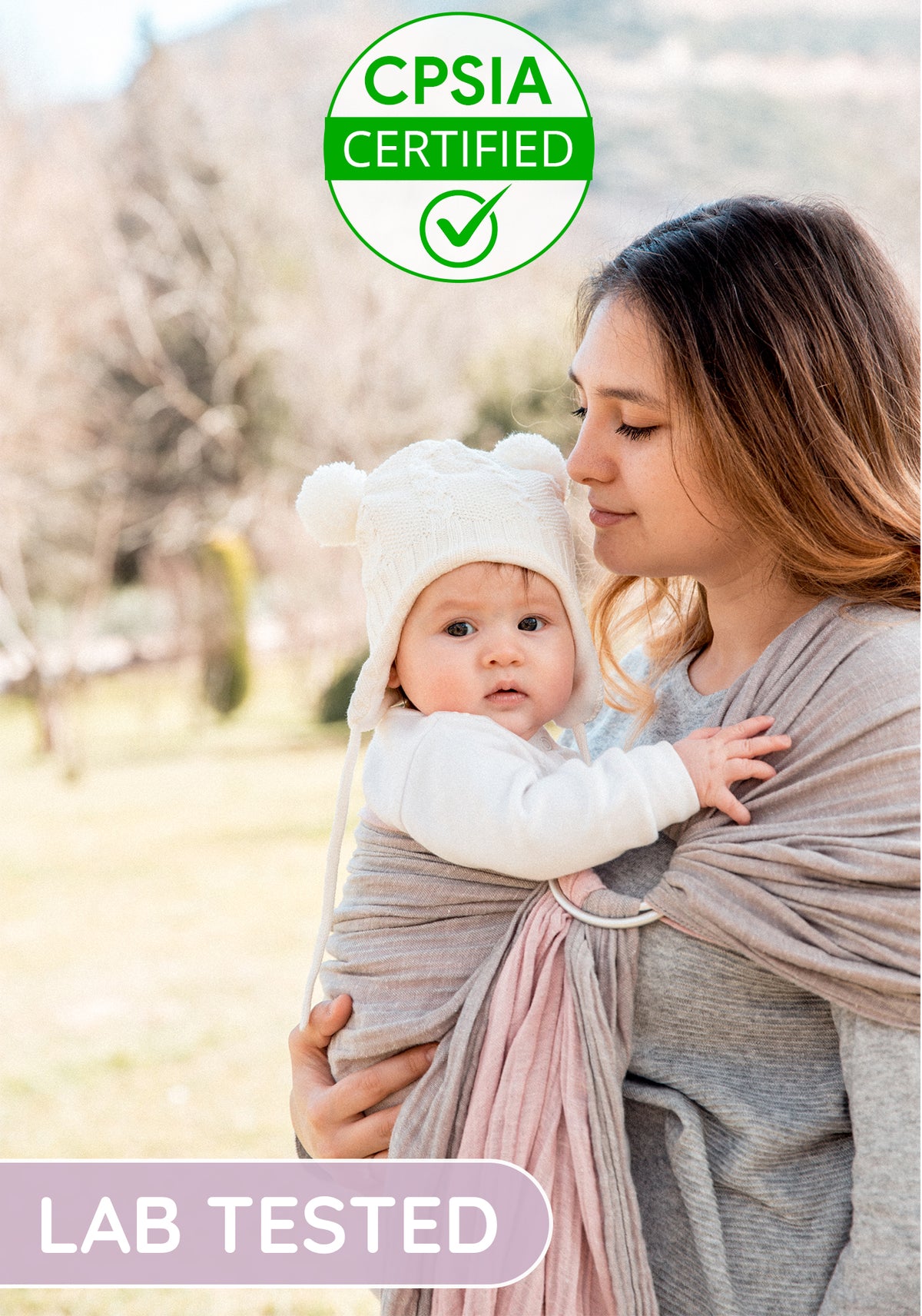 Babo Rind Ring Sling Baby Carrier - USA Lab Tested, 100% Natural Cotton Muslin ...