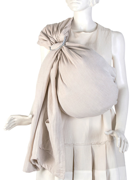 Beige Baby Sling and Ring Sling 100% Cotton Muslin baby Carrier Suitable from Newborn to Toddler
