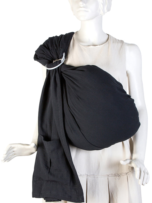 Black Baby Sling and Ring Sling 100% Cotton Muslin baby Carrier Suitable from Newborn to Toddler