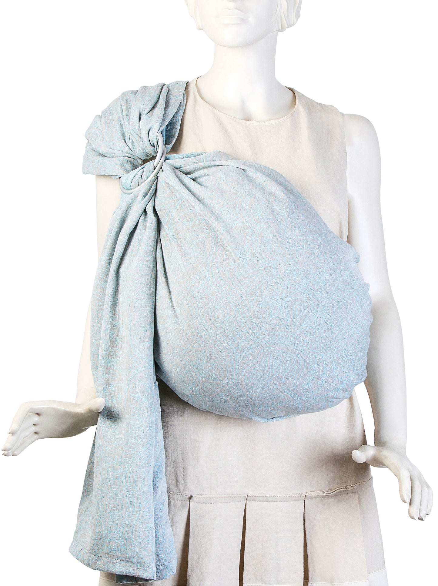 Light Blue Baby Sling and Ring Sling 100% Cotton Muslin baby Carrier Suitable from Newborn to Toddler