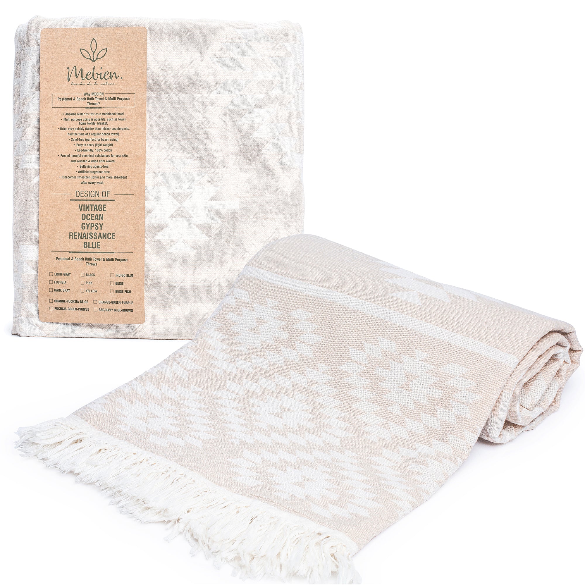 Elbourn Microfibre Beach Towel, 150 x 75cm Quick Drying, Sand Free